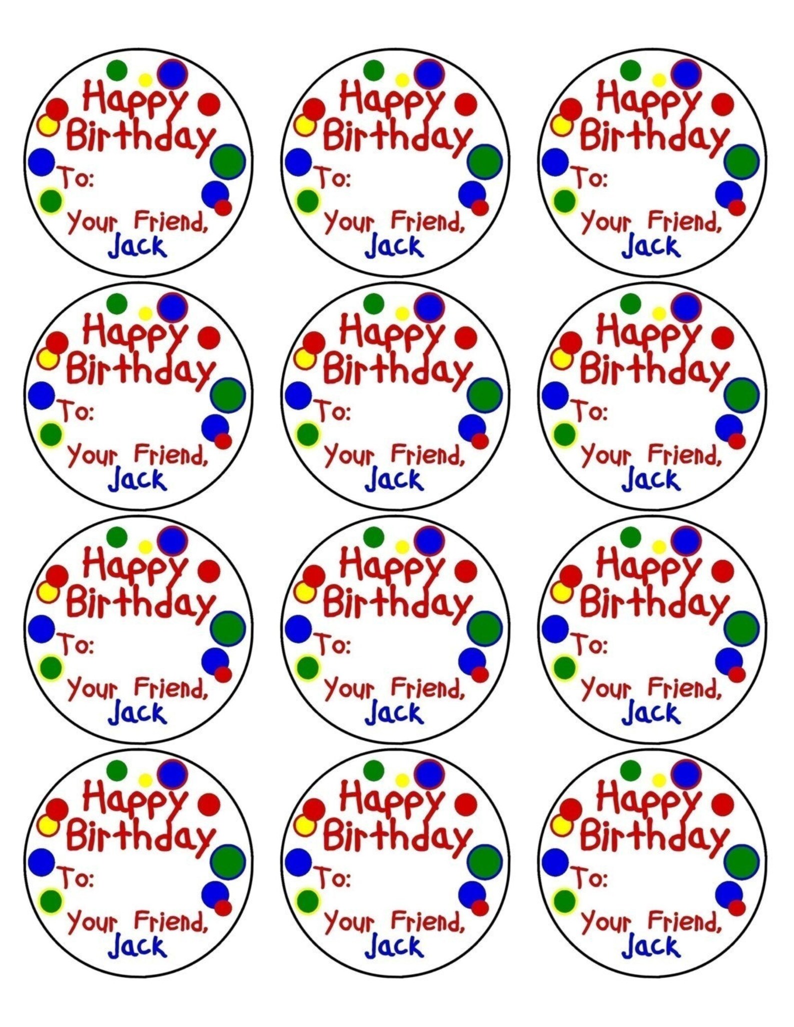 Personalized Birthday Stickers Gift Stickers Birthday Etsy