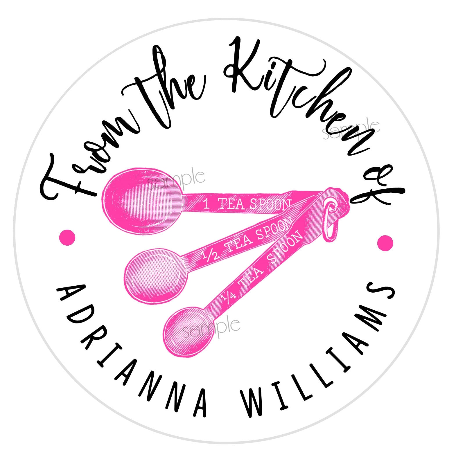 Spoon Label Personalized Baking Stickers, Measuring Spoon Stickers, Baking Labels ...