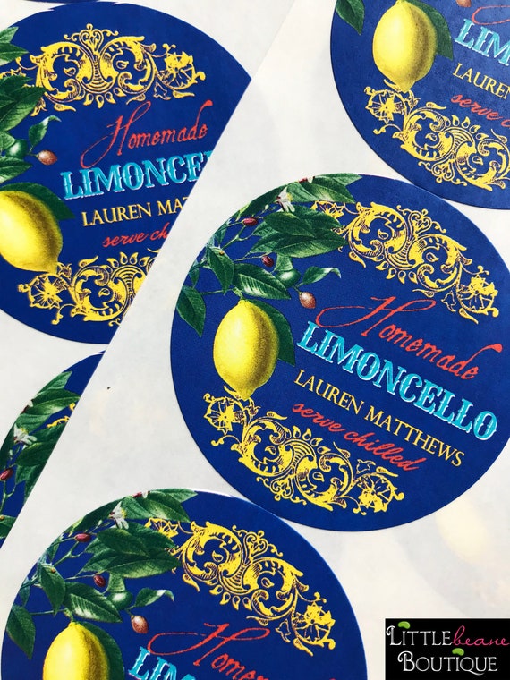 Limoncello Labels, Mediterranean Labels, Italian Stickers, Positano Limocello Stickers, Amalfi Coast Style Labels, Italian Baking Labels Il_570xn