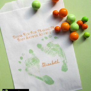 Baby Shower Candy Bags, Baby Feet, Favor bags, Sweets, Treats, Choose any Design in my Shop image 3