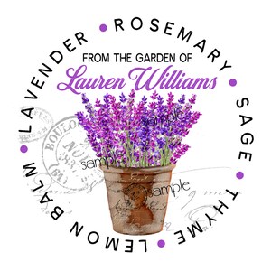 French Lavender Stickers, Garden Stickers, Herb Garden Labels, From the garden of, Seed Packet Labels- gardener gifts