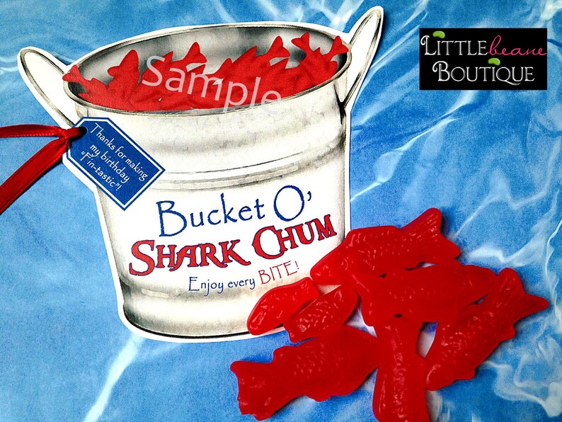 Printable Shark Favors Shark Chum Shark Bait DIY Favor | Etsy