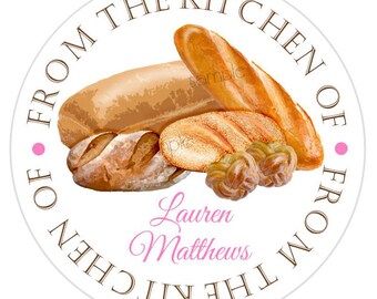 Homemade bread Labels, Sourdough bread labels, Bread Baking Labels, Custom Bread Stickers, Fresh Baked Bread labels, Cottage baking Labels