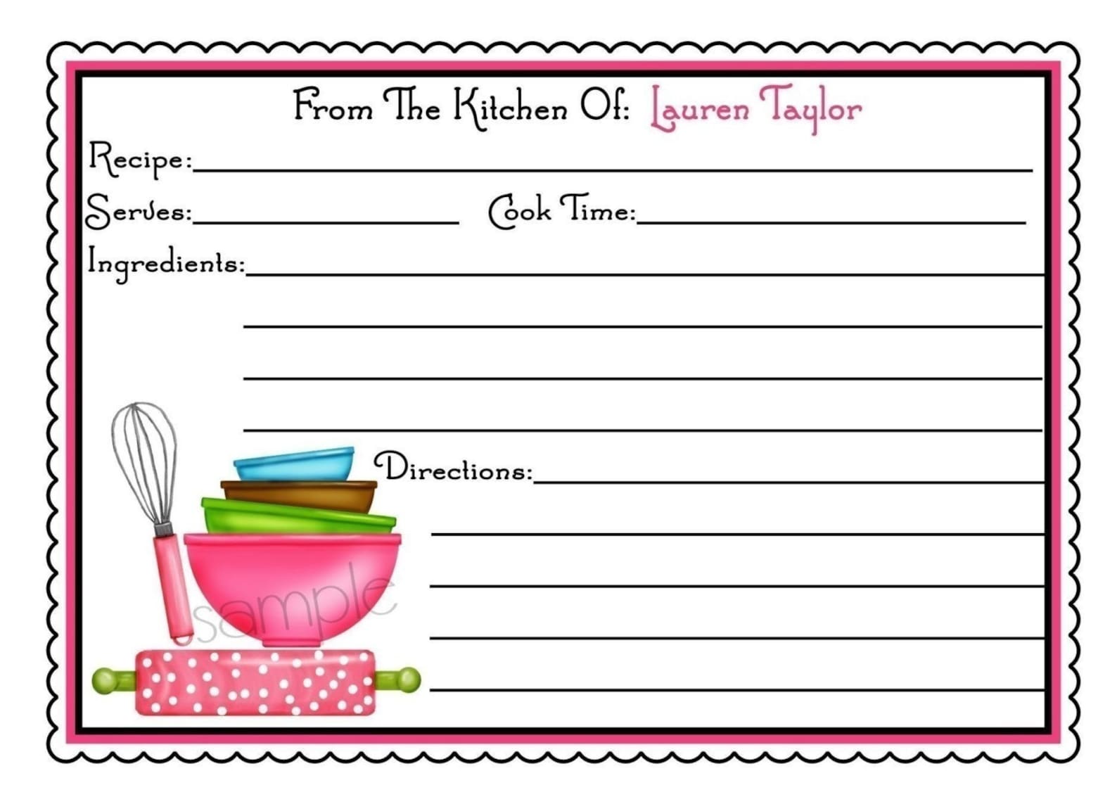 Personalized Recipe Cards, Littlebeane Mixing Bowls, Kitchen, Cooking
