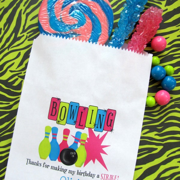 Bowling Favor bags, Bowling Candy Bags,Bowling favor bags, Bowling favors, Candy Buffet bags, Bowling Birthday party, Sweets, Treats