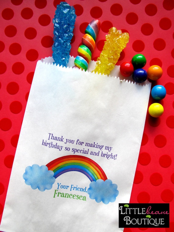 Rainbow Birthday Party, Rainbow Favor bags, Rainbow birthday favors, candy  bags, Candy Buffet, Birthday party, Sweets, Treats