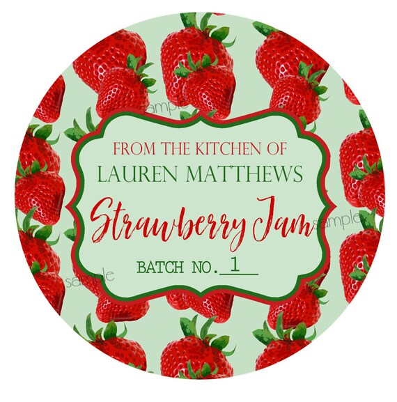 Strawberry Jam LabelsStrawberry canning labelsStrawberry Etsy