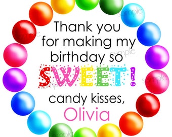 Candy Labels, Gumball Stickers, Sweet shop stickers, Candy Birthday party, Sweet Shoppe, favor labels