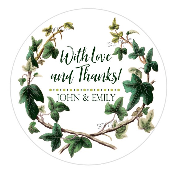 Ivy Stickers, Ivy Garland wedding stickers, Gift stickers, Ivy leaf stickers, Summer Flower Stickers, Floral, Labels, Favor labels Il_570xn