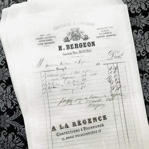 French Glassine Favor bags, French Invoice bags, Small French patisserie bag, french ephemera, Treat bag, french Patisserie & Confiserie bag