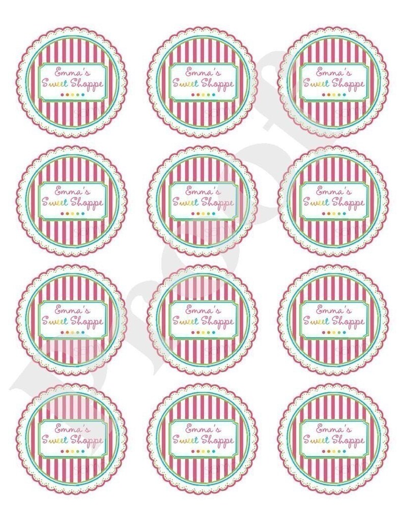 Sweet Shop Stickers Sweet Shoppe Stripes Candy Stickers Etsy