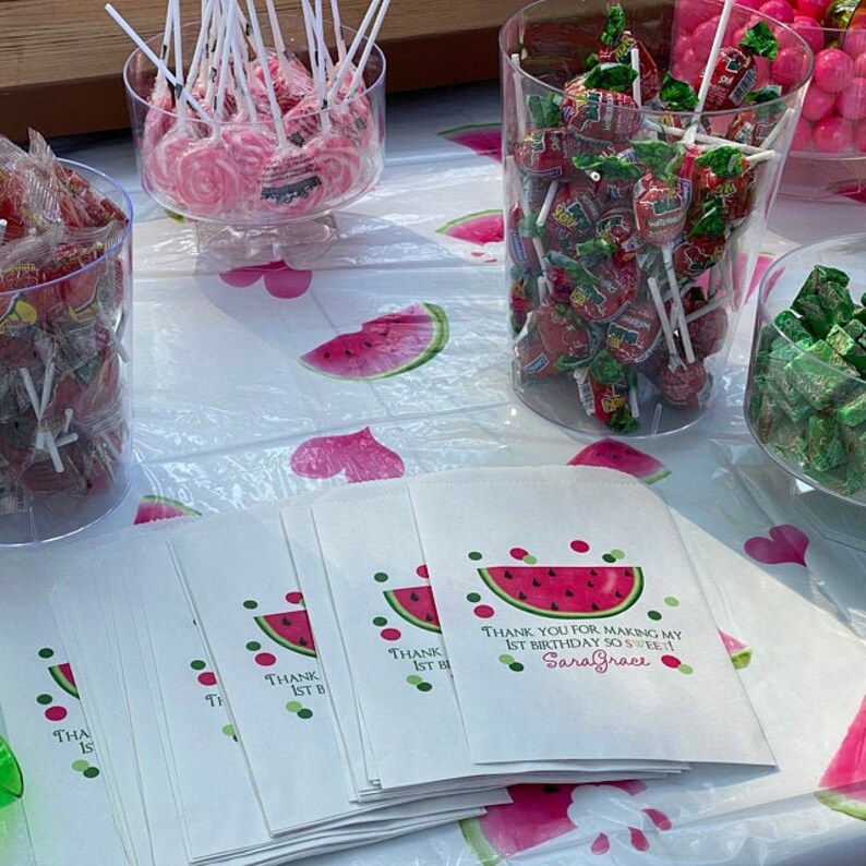 Watermelon Birthday Party Candy Bags Favor Bags Watermelon Etsy