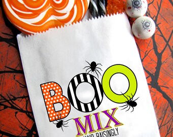 Personalized Halloween Favor bags, BOO MIX Treat Bags, Classroom Candy favors