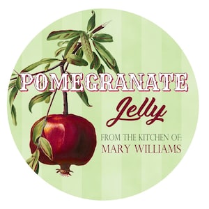Pomegranate Labels, Canning Labels, Jelly, Jam, Preserves, Mason Jar ...