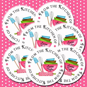 Kitchen stickers, baking labels, Kitchen Supplies, Rolling Pin, Mixing Bowls, Whisk, Baking, Cooking, Gift Stickers, Baked Goods, Set of 12 image 3