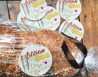 Personalized Bread Stickers, Homemade Bread labels, Baking Labels, Artisan Bread Stickers, Italian Bread, Sourdough, From the kitchen of