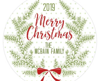 Christmas Gift Stickers,Christmas Wreath,Wreath Stickers,Christmas Gift Labels,Christmas labels,Personalized christmas stickers,Rustic,Tags
