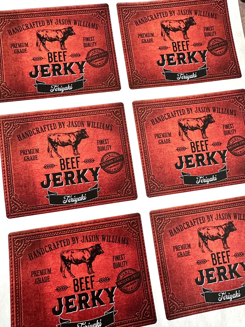 Homemade Beef Jerky Labels, Large Handcrafted Jerky Labels ...