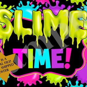 Printable Slime Poster With PHOTO, DIY, 24 X 36 Size Backdrop Sign, Slime  Party, Slime Birthday Party, Slime Banner, Slime Party Decorations 