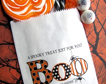 Personalized Halloween Treat Bags, Spooky Boo Candy Bags, Party Favors