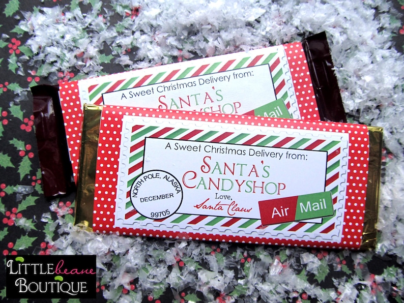 Printable Christmas Candy Bar Wrappers DIY Holiday | Etsy