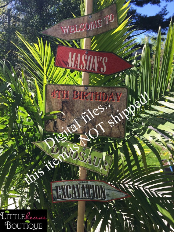 Printable Dinosaur Signs, Dinosaur party, Welcome Signs, DIY, Dinosaur Dig party signs, Dino dig, birthday party, Dinosaur Excavation Il_570xn