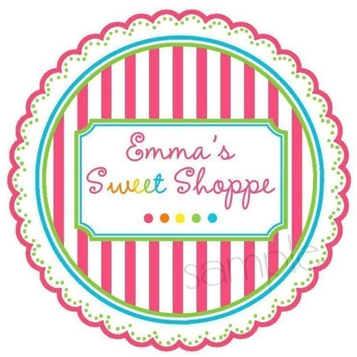 Sweet Shop Stickers Sweet Shoppe Stripes Candy Stickers Etsy