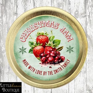 Christmas Jam Labels, Christma Berry Jam Canning Labels, Homemade Jam, Christmas baking labels, Strawberry Cranberry Labels, Christmas Jelly
