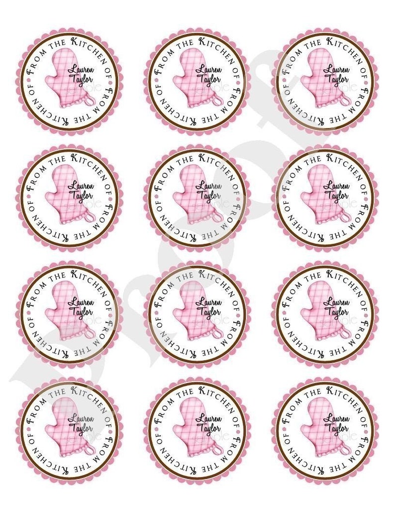 Personalized baking labels, kitchen baking stickers, custom baking labels, kitchen stickers, Oven Mitt Labels, Homemade by, Baked with Love image 4