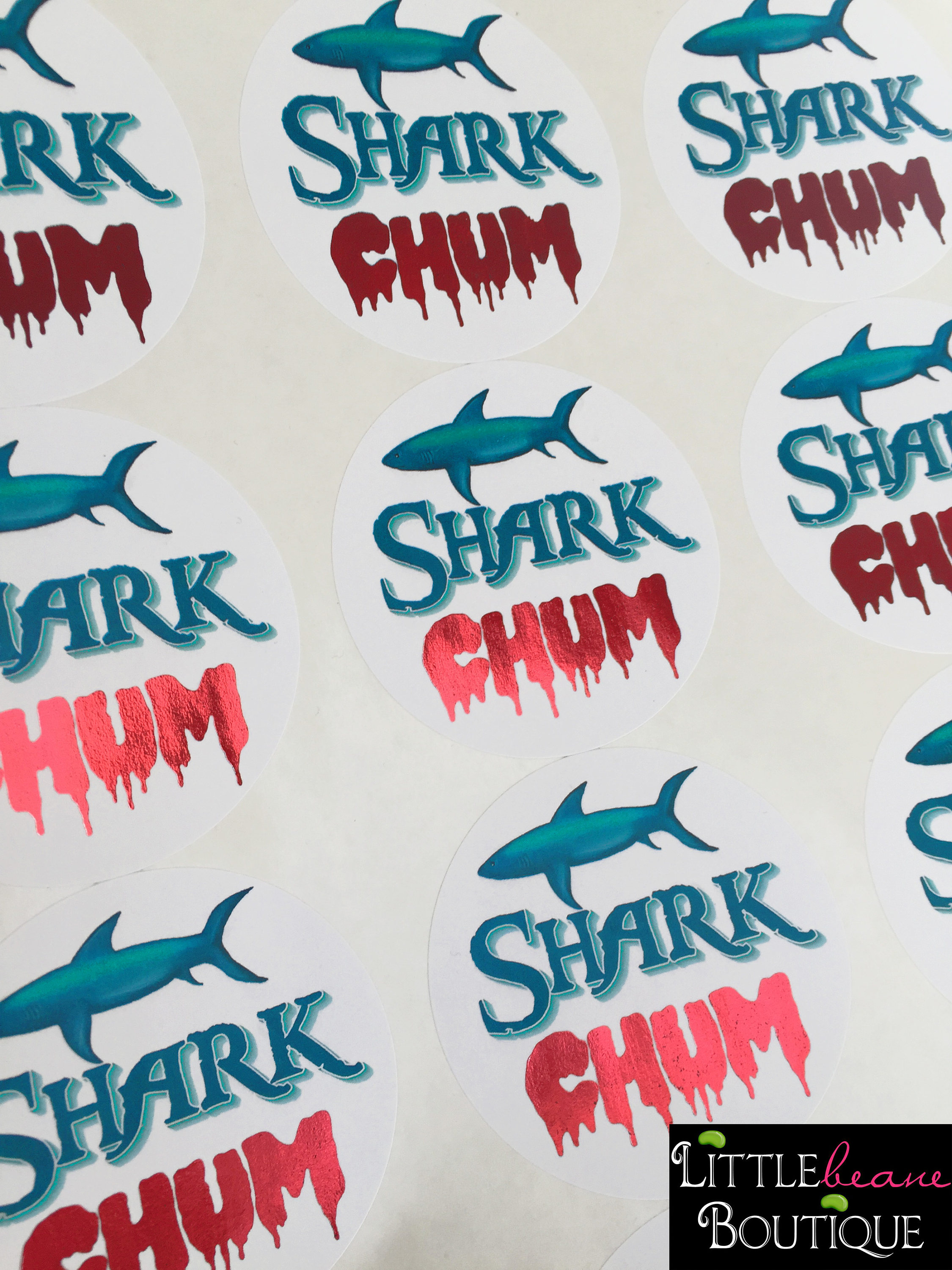 Shark Bait Stickers Shark chum favorsShark PartyShark | Etsy