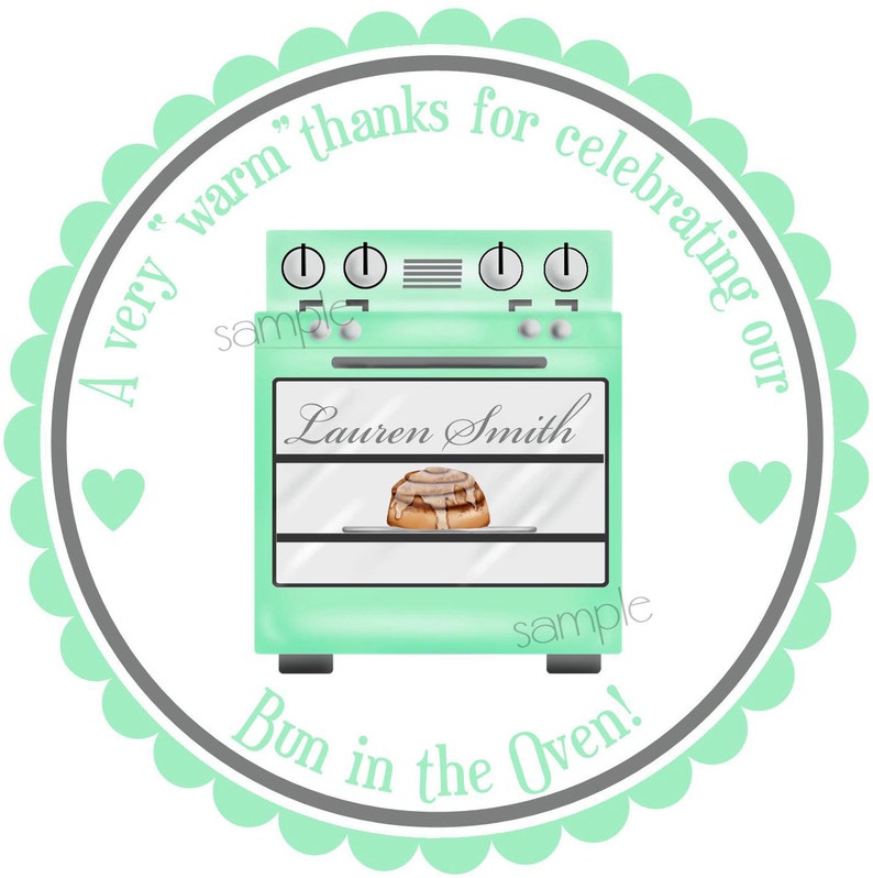 Bun in the Oven Stickers Baby Shower Stickerspersonalized Etsy