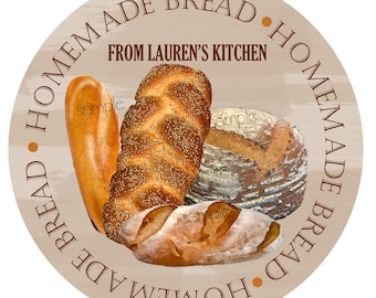 Personalized Bread Stickers, Homemade Bread labels, Sourdough Bread labels, Artisan Bread labels, Baking Labels, From the Kitchen of