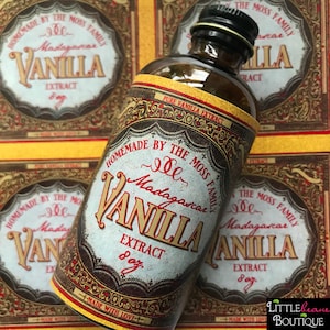 Custom Vintage Vanilla Extract Labels - Homemade Vanilla Extract labels, Vintage Vanilla Extract bottle labels