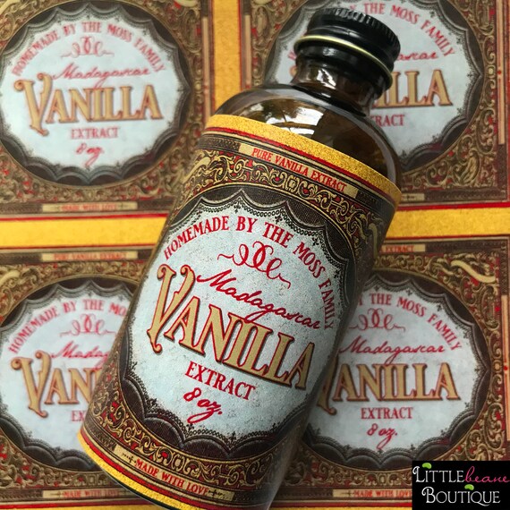 Custom Vintage Vanilla Extract Labels Homemade Vanilla Extract labels