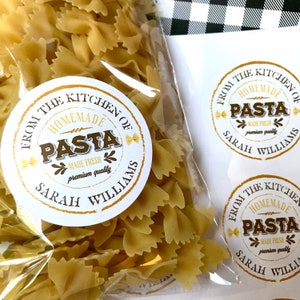 Homemade Pasta Labels, Italian Pasta, Fresh Pasta Labels, Pasta Noodle Labels, Homemade Pasta Packaging Labels, Custom, Personalized