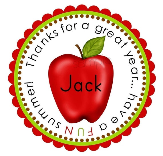 Personalized Stickers,Apple stickers,schools out stickers,Teacher Stickers, Gifts, Labels, Tags, Seals, school favors, set of 12 Il_570xn