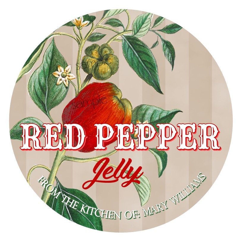 Red Pepper Jelly Labels Red Pepper Jelly Canning Labels Etsy UK