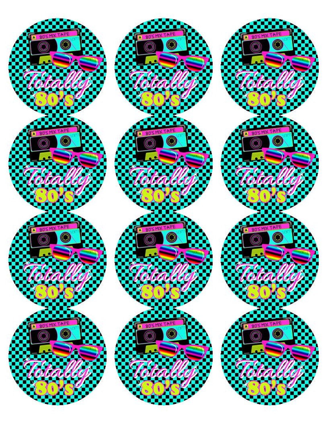 80's Party 80's Stickers 80's Favor Labels - Etsy
