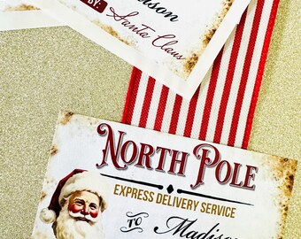 Santa Christmas Present Stickers | From Santa Gift Labels | Kids Christmas Eve Sticker | Christmas Name Label