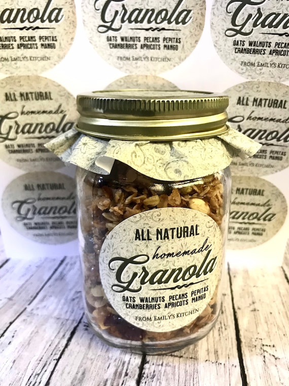 Homemade Granola Stickers Dry Canning Labels Granola Canning Labels Packaging Labels Custom Labels Personalized Stickers Etsy UK