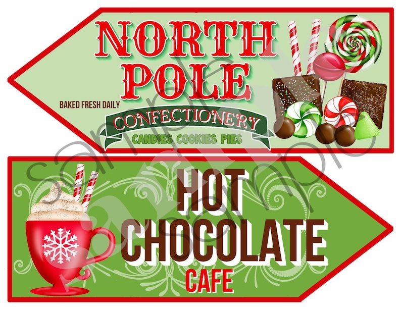 Printable Christmas Signs DIY Santa Claus Signs Santas - Etsy