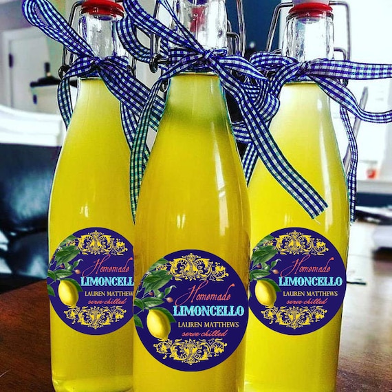 Custom Limoncello Labels, Mediterranean Labels, Italian Stickers, Positano Limocello Stickers, Amalfi Coast Style Labels Il_570xn