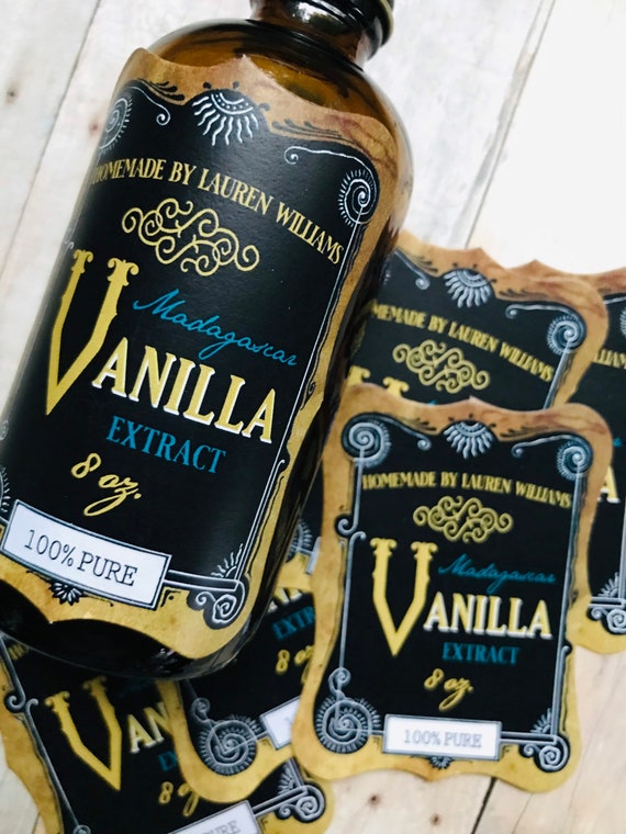Custom Vanilla Extract Labels Personalized Homemade Vanilla Extract