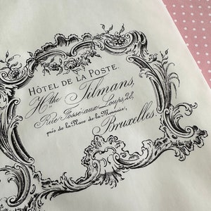 French Favor bags, Large French patisserie bag, boulangerie bag, Paris Party treat bag, glassine bag, Vintage French Hotel bag, Eiffel Tower