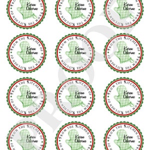 Personalized baking labels, kitchen baking stickers, custom baking labels, kitchen stickers, Oven Mitt Labels, Homemade by, Baked with Love green/red