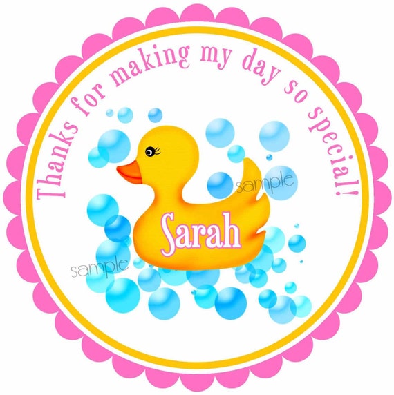 Girls Rubber Ducky Stickers, Rubber duck,Baby Shower stickers,Rubber Ducky Shower,rubber ducky Favor, Baby Shower, Baby, Birthday, set of 12 Il_570xn