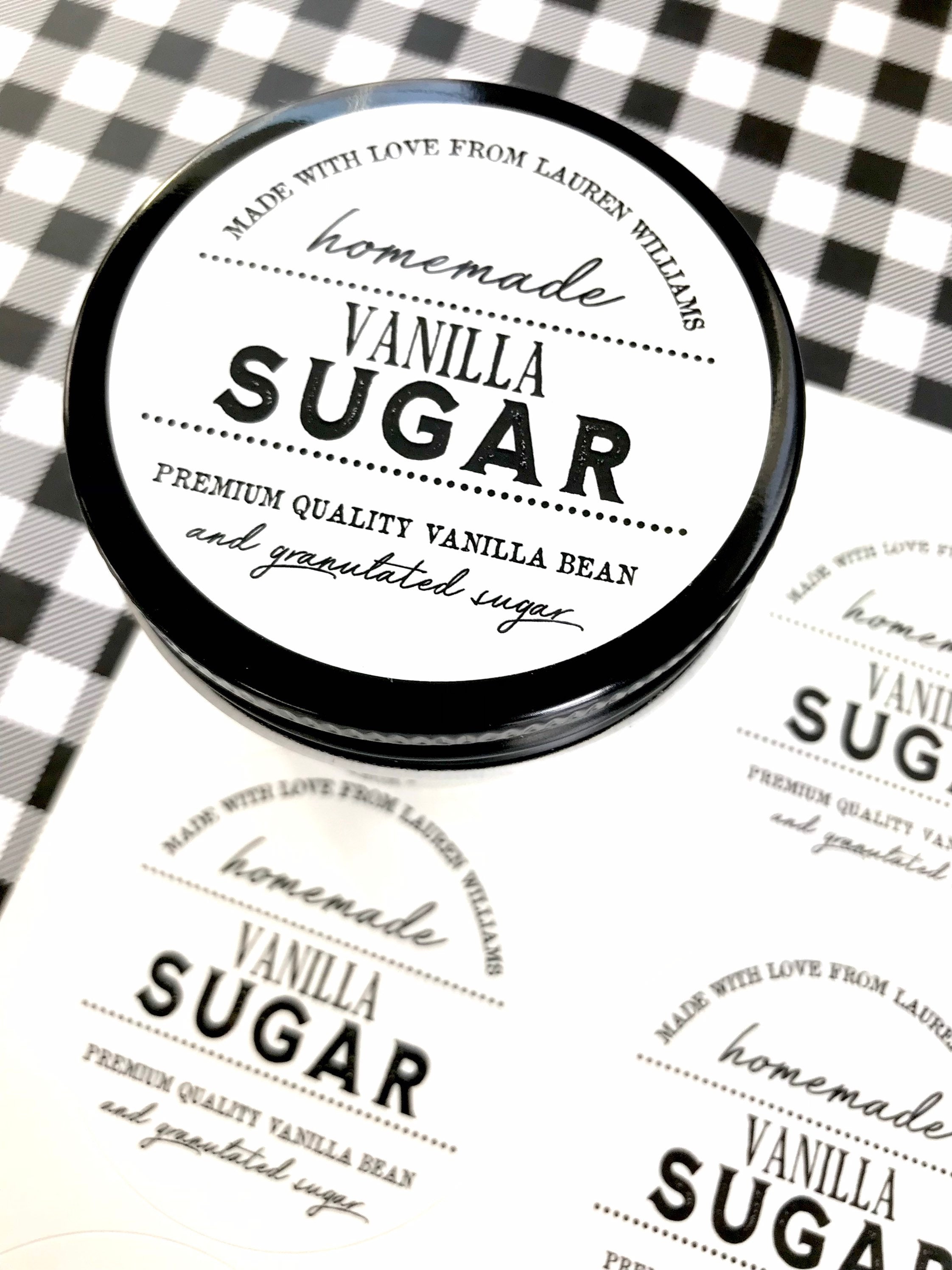 Homemade Vanilla sugar Extract label, Extract labels, Extract stickers