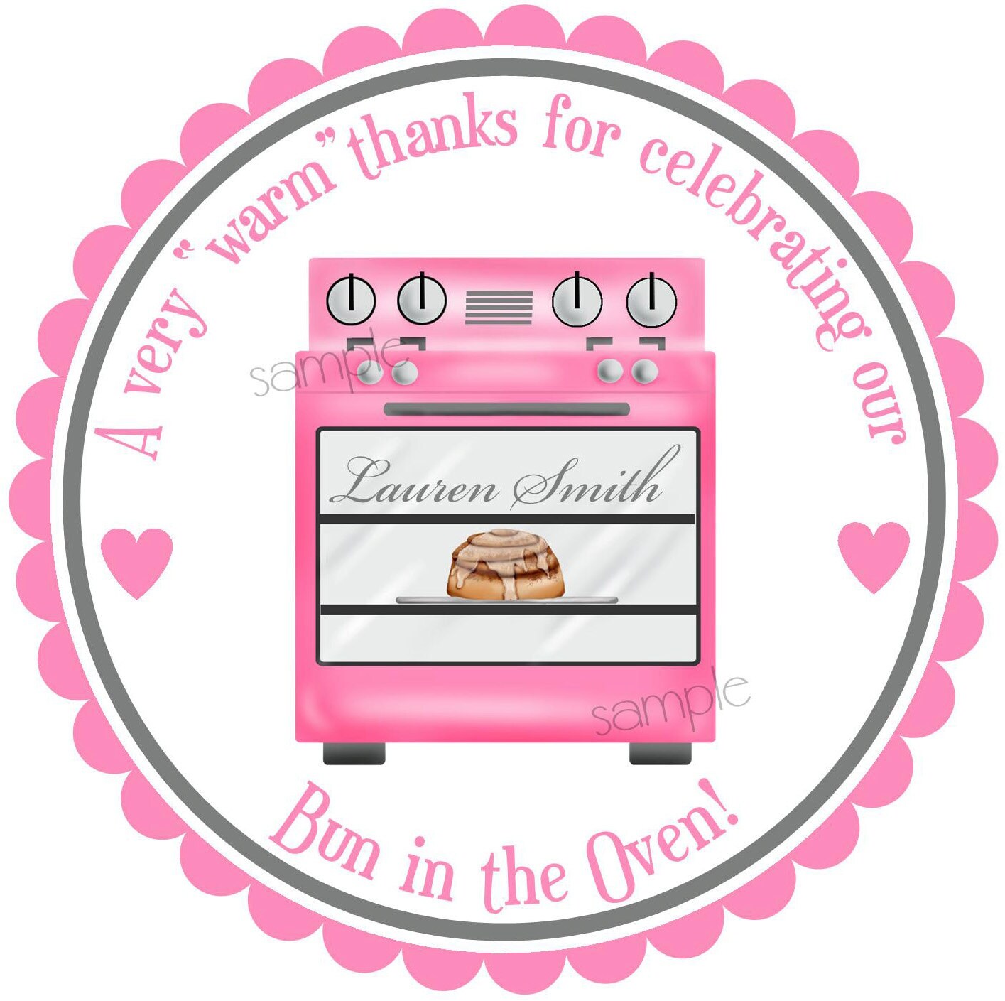Bun in the oven stickers Baby Shower stickerspersonalized Etsy