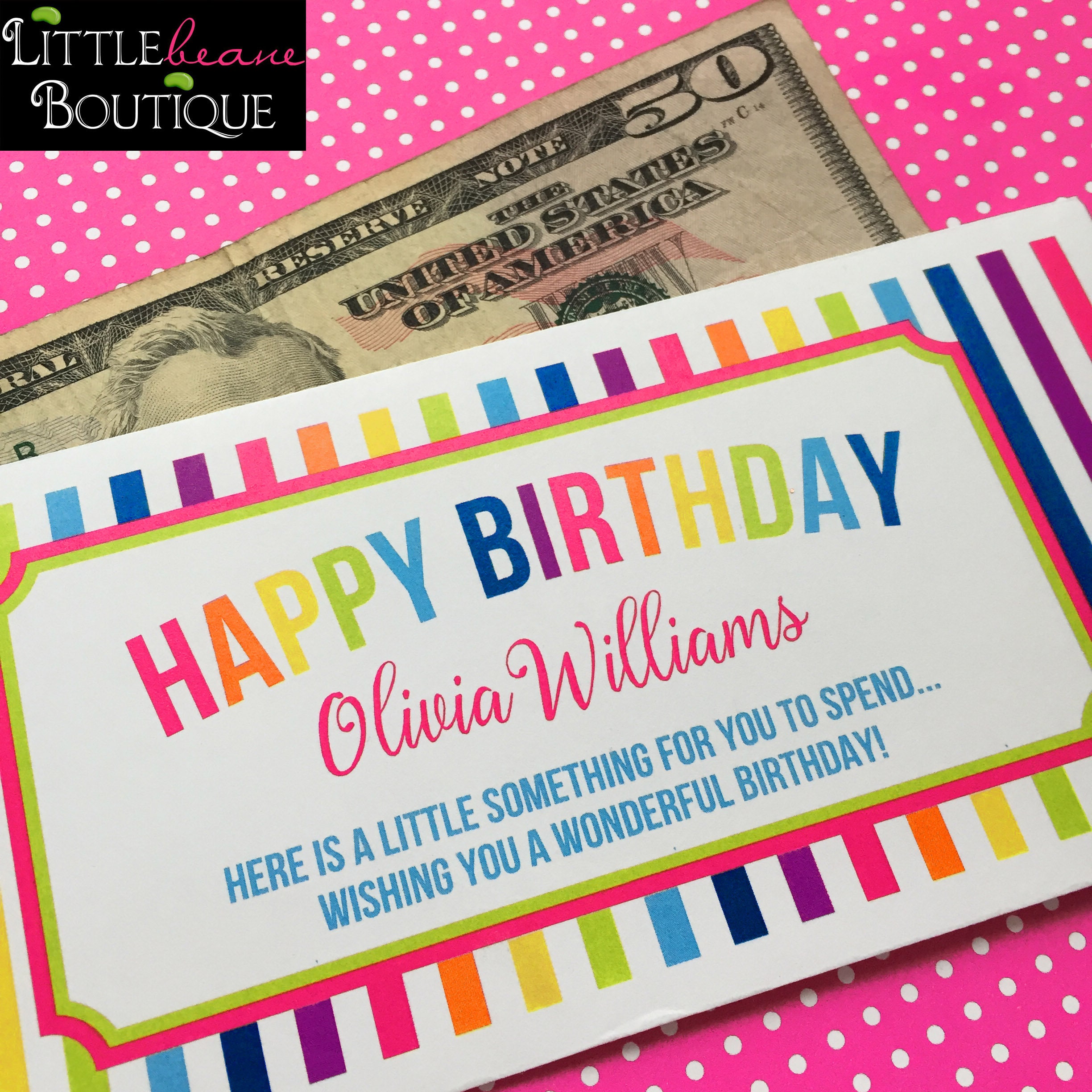 Personalized Birthday Money Envelopes Girls Boys Money Etsy