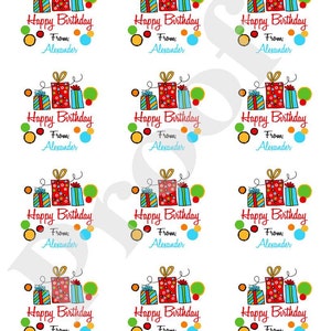 Birthday Gift Stickers, Littlebeane Birthday Gifts, NEW BOY COLORS, Children, Kids, Favor, Polka Dots, Set of 12 image 2